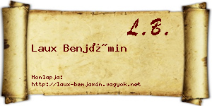Laux Benjámin névjegykártya